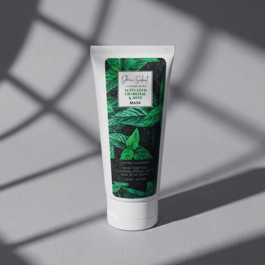 Activated charcoal and mint mask